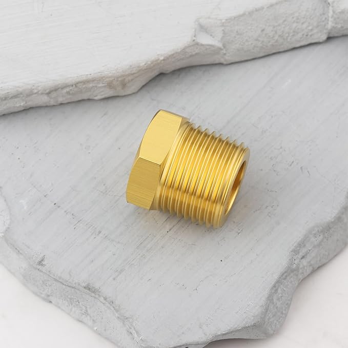 2Pcs 3/8" BSPT Male to 1/4" NPT Female Brass Pipe Fitting Reducer Adapter for Pipes Tubes
