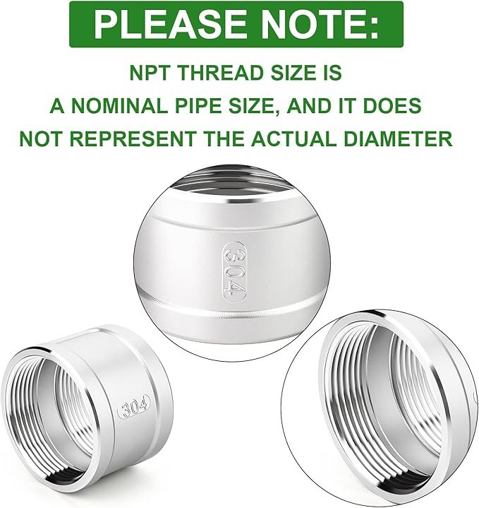 TAISHER 1PCS 304 Stainless Steel Cast Pipe Fitting, Coupling, 2-1/2" NPT Female Threaded