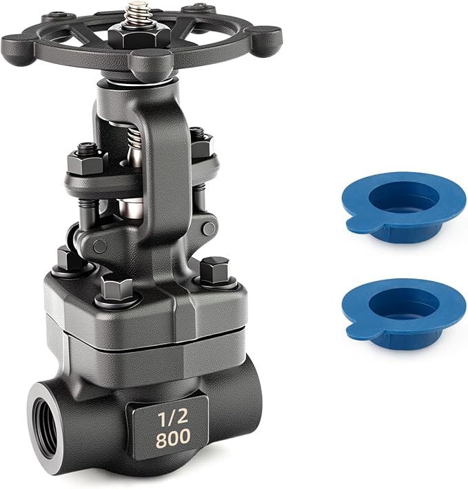TAISHER 1PCS Forging of Carbon Steel Gate Valve, 1/2" NPT Female Rotary Sluice Valve With Wheel Handle, For Water, Oil, Gas