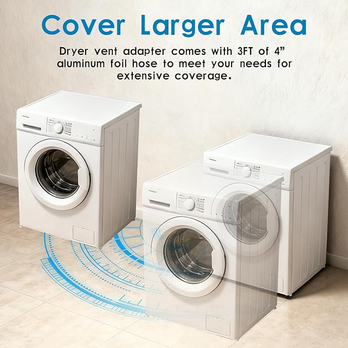 Magnetic Dryer Vent Coupling, Self-Connecting with Strong Magnetic Force, Easy to Install. Magnetic Dryer Vent Connection Kit, Comes with Clips and Screws (Silver)