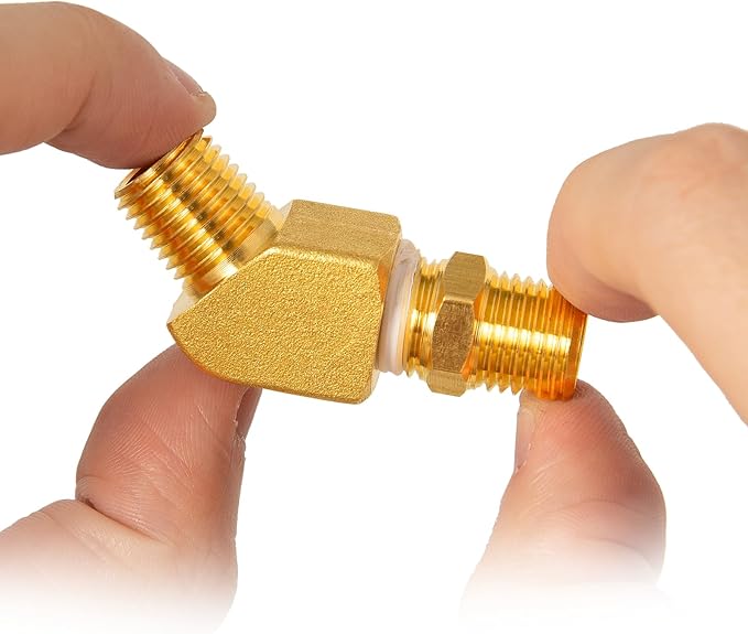 ChillWaves Brass Pipe Fitting, 45 Degree Barstock Street Elbow 1/8" NPT Female x 1/8" NPT Male Thread Adapter(5-PACK)