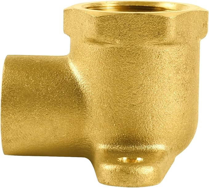 5-Pack EFIELD 1/2"FPT x 1/2"Sweat Brass 90-Degree Drop Ear Elbows for Copper Pipe Connection