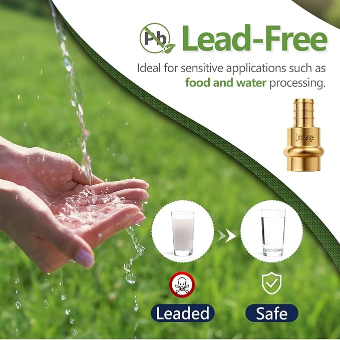15 Pack Lead-Free 1/2" Copper to PEX Adapter, 1/2" Propress Fittings for Quick Connection of Copper Tube and PEX-B Pipe