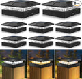 Peasur 4x4in Solar Post Cap Lights Outdoor with 3 Modes, 8 Packs Fence Light Solar Powered Waterproof for Wood/Vinyl Posts for Deck Yard Garden Patio Outside