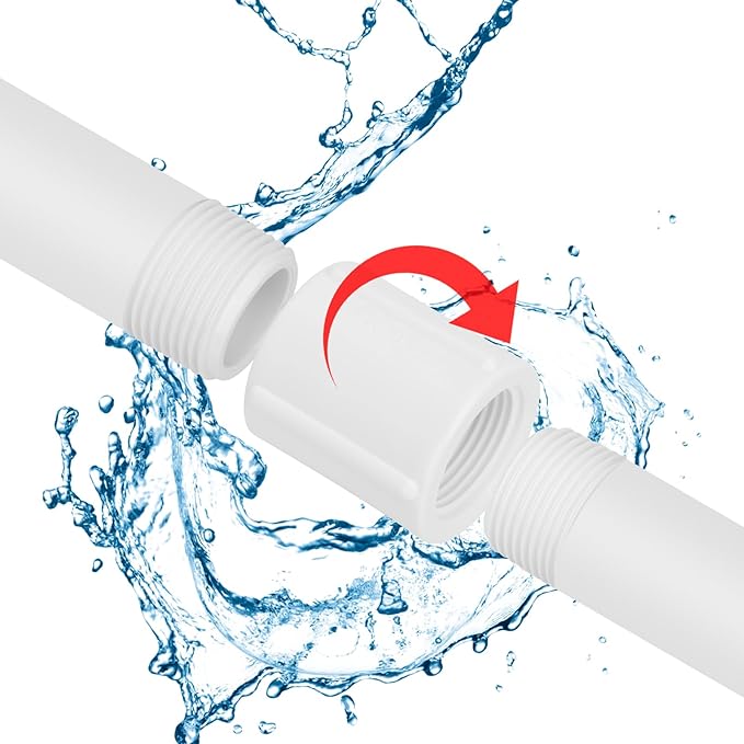 10Pack 1" Double Female Thread PVC Pipe Coupling Adapter Pipe Fitting Connector (F x F) SCH40 1Inch PVC Female Threaded Pipe Coupling for Sprinkler,Irrigation,Swimming Pools