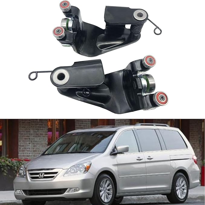 1 Pair Sliding Door Roller with Metal Bearing for Power Slide Door Left Driver & Right Passenger Side Compatible with Honda Odyssey Van Accessories 2005-2010 Replacement (Center - Pair w/plastic)