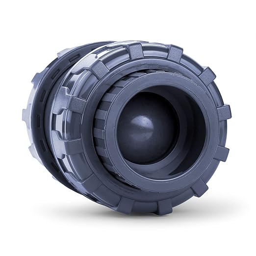 HYDROSEAL Sharkfellow 2’’ PVC True Union Ball Check Valve with Full Port, ASTM F1970, with EPDM Seals, Corrosion-Free, Service Free, Rated at 200 PSI @73F, Gray, 2 inch Socket (2'')
