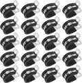 20-Pack Cable Clamps, 23/32 Inch/ 18 mm 304 Stainless Steel Rubber Cushioned Insulated Cable Clamp R Shape Metal Holder for Tube/Wire/Pipe/Loop Installation