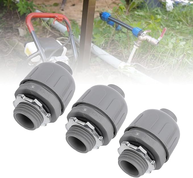 POCREATION 20PCS Liquid Tight Connector, Non Metallic Flexible Electrical Conduit Fittings with 3/4 Inch NPT Interface, for PVC Conduits and Outdoor Lighting Devices