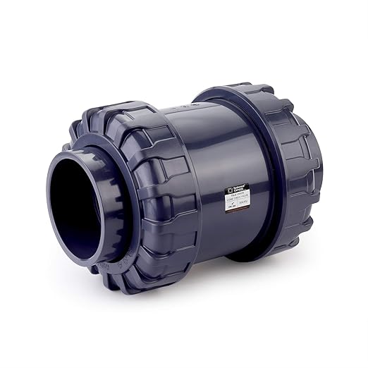 HYDROSEAL Sharkfellow 4’’ PVC True Union Ball Check Valve with Full Port, ASTM F1970, with EPDM Seals, Corrosion-Free, Service Free, Rated at 200 PSI @73F, Gray, 4 inch Socket (4'')
