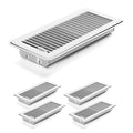 4Pcs Floor Vents Floor Registers 4x12 Inch, Heavy Duty Metal Hot Air Vent Covers 4x12 Inch with Rust-Proof Finish for Home Heater Floor Vent Grilles and Vents (4, White, 4x12 Inches)