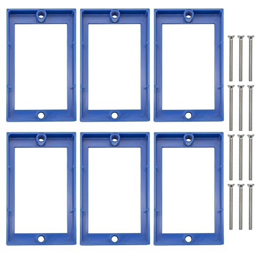Electrical Box Extender for Home Improvement,Blue Electrical Box Extension for Electrical Outlet Box,6 Pack Outlet Box Extender with Screws