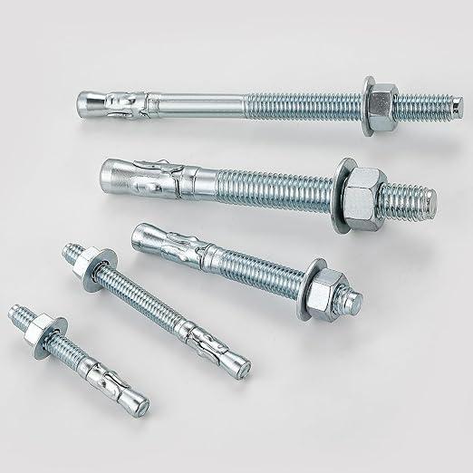 1/2x8 10Pcs Inch Standard Fasteners for Heavy-Duty Zinc Wedge Anchors for Cement and Concrete