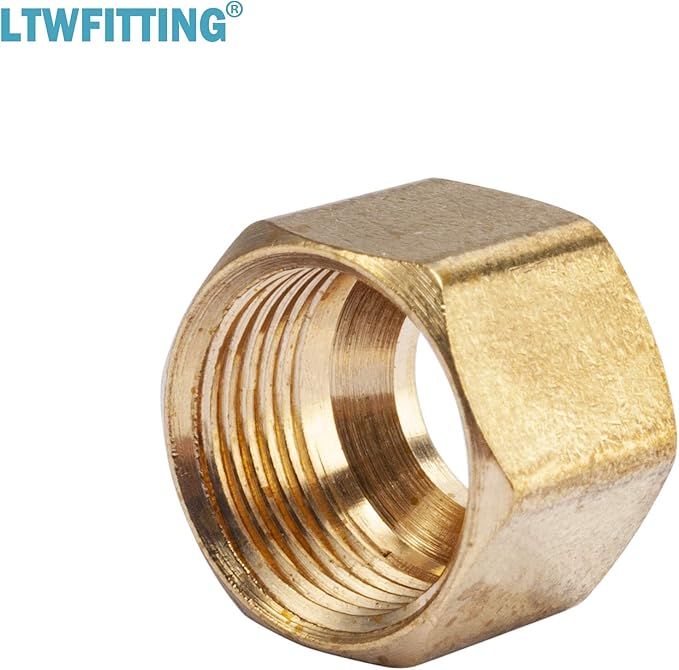 LTWFITTING 3/8-Inch Brass Compression Nut,Brass Compression Fitting(Pack of 25)