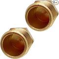 2 Pack Brass Pipe Plug 3/8" NPT Male Outer Hex Head Socket Plug Fitting for Plumbing by CX WONDERLAND