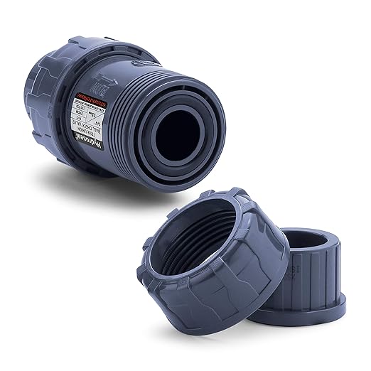 HYDROSEAL Sharkfellow 3/4’’ PVC True Union Ball Check Valve with Full Port, ASTM F1970, with EPDM Seals, Corrosion-Free, Service Free, Rated at 200 PSI @73F, Gray, 3/4 inch Socket (3/4'')