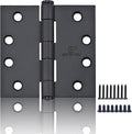 Matte Black Heavy Duty Door Hinge 4 X 4 Inch Commercial Hinges Square Corners Interior and Exterior Hardware for Doors Hinge 3 Pack