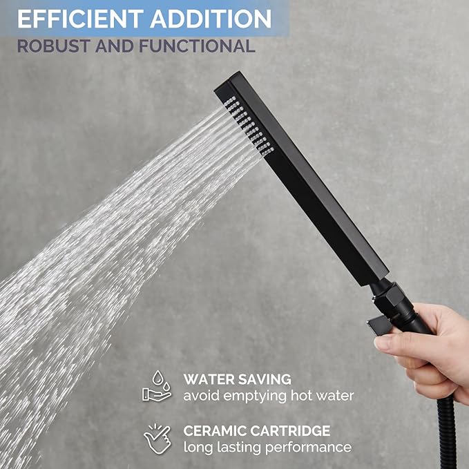 Angle Simple Shower Valve, Brass Water Flow Shut Off Valve for Hand Shower, RV Hose Flow Restrictor, Matte Black