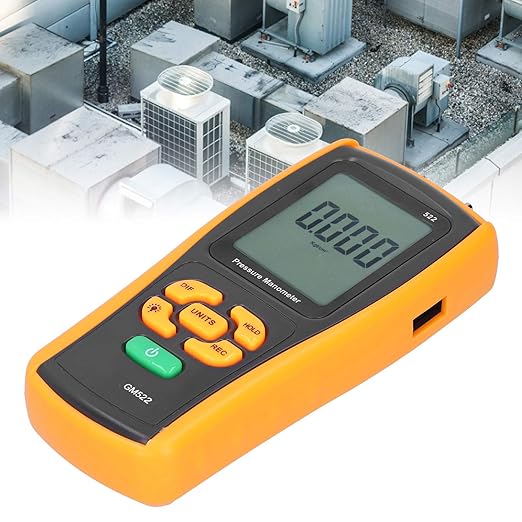 Digital Differential Pressure Manometer Air Pressure Meter with USB Interface for HVAC Fans Blowers Filter Resistance Measurement