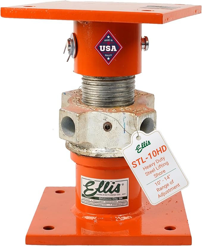 ELLIS Heavy-Duty Adjustable Steel Shore – Basement Jack for Floor Leveling, Foundation, Beams, and Concrete Bracing – 56,000 lb Safe Load Capacity – 10"-14" Adjustment