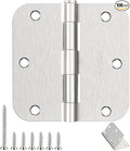 Door Hinges Brushed Nickel - 108 Pack Nickel Door Hinges 3.5 Inch Rounded Interior Satin Nickel Door Hinge with 5/8" Radius - Flat Iron Residential Standard 3 1/2 Inches Silver Door Hardware