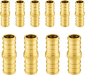 10-Pack PEX Fittings Niikappu 3/4"x3/4" Pex Straight Coupling, Brass Crimp Pipe Fittings for PEX Pipes, ASTM F1807