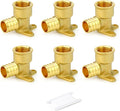 GASHER 6Pcs No Lead Brass Pex Drop Ear Elbow, PEX 3/4" x 1/2" NPT Female Threaded Adapter Crimp Fitting for Hot or Cold Water Systems