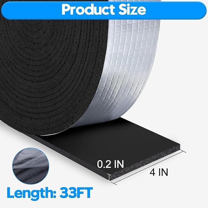 2PCS Outdoor Pipe Insulation Wrap, 4IN x 33FT Pipe Insulation Foam Tape, Self-Adhesive Insulating Foam Tape for Winter Freeze Protection for Cold and Hot Water Pipes, Reduce Heat Loss