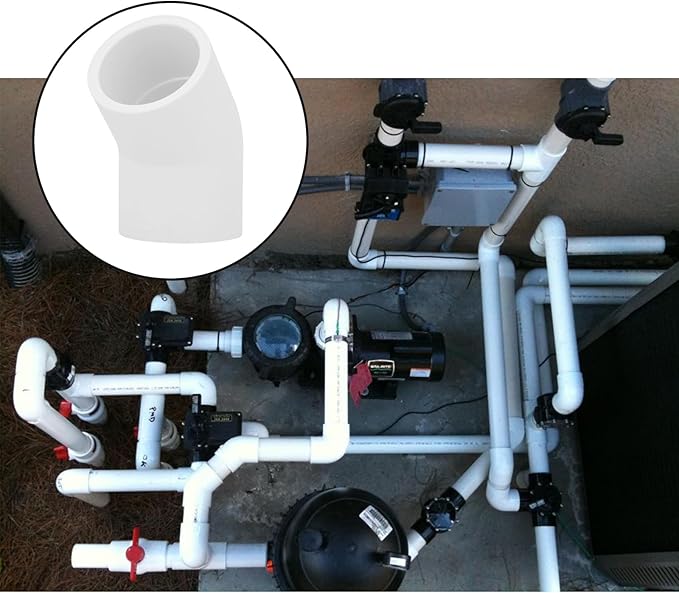 20Pack 3/4" 45 Degree PVC Elbow Pipe Fitting Connector (Socket x Socket) Furniture Build Grade SCH40 3/4 Inch 45 Degree Elbow PVC Corner Adapter for Home Sewer Plumbing Water Line