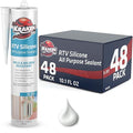 Kraken Bond White Silicone Sealant Waterproof%100-10 fl oz Cartridge - RTV Silicone Caulk Bathroom and Kitchen, All Purpose, Window Caulking Sealant Outdoor, RV, Exterior Use Silicon - 48 Pack
