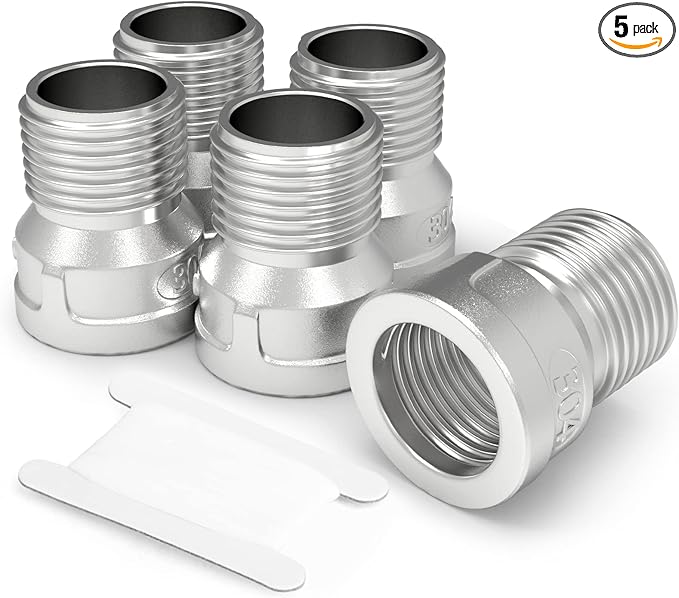 TAISHER 5PCS 304 Stainless Steel Pipe Fitting, Reducer Adapter, 1/2" Male NPTx 3/4" Female NPT