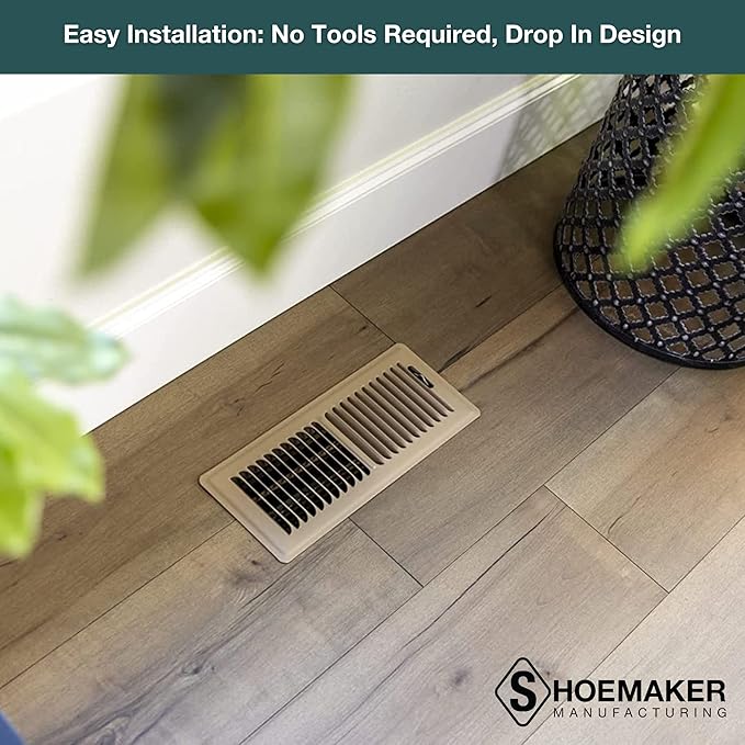 Shoemaker 4x14 Floor Register – Desert Clay Heavy Duty Metal Floor Vent Cover for Home Floors - Premium Forced Air Vent Covers