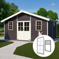 39x39 Shed Windows, Sliding Windows with Double Panel Tempered Glass and Screen, Household Storm Window with Sealing Strips, Small Ventilation Window for Basement Chicken Coops Bathroom White