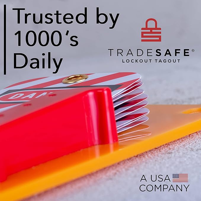TRADESAFE Lockout Tagout Tags Station, 150 Danger Do Not Operate Tags Included, Wall-Mountable Loto Tags Board, 10 Impact-Resistant Holders, Acrylic Lockout Tagout Board