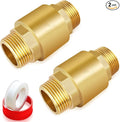 Boltigen 2Pcs 3/4in NPT Spring Check Valve, Brass Non Return One Way Check Valve, Vertical Inline Water Backflow Preventer for Well, Pump, Tank (3/4" Male x 3/4" Male(DN20))