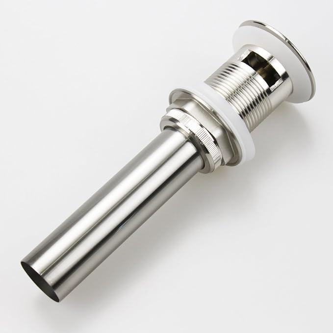 Bathroom Faucet Vessel Pop Up Sink Drain, Brushed Nickel with Overflow