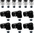 Pneumatic 3/8 Push to Connect Fittings Male Thread Elbow and Straight Combination Air Line Quick Connect Fittings 3/8"OD x 1/8"NPT Quick Connect Air Hose Fittings (Pack of 12)