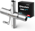 DURATECH 4 Way Sillcock Key, 1/4", 9/32", 5/16", 11/32", 1-Pack, for Valve, Faucet, and Spigots
