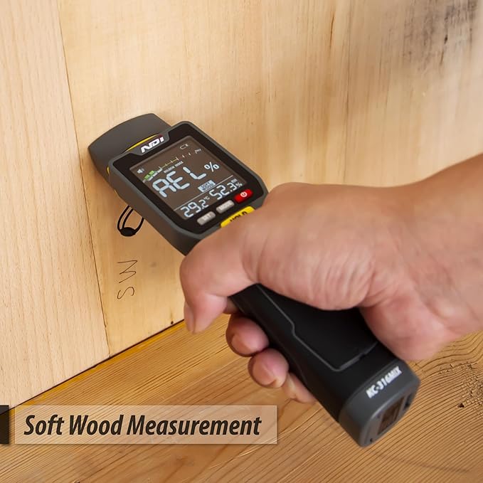 NDI 7 in 1 Pin-Type and Non-invasive Moisture Meter Scanner for Dry Wall/Cement Board/Soft Wood/Hard Wood upto 3/4 Inch Depth
