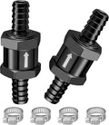 EVIL ENERGY 5/16" (8mm) Check Valve, 2 Pcs Aluminum One Way Fuel Check Valve for Gasoline, Diesel & Coolant with Universal Hose Clamps, Black