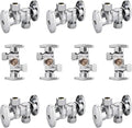 10-Pack Foskan Dual Turn Angle Stop Valve with 2 Shut Off Valve/Handles, 1/2" FIP x 3/8" OD x 3/8" OD,Chrome Plated Brass