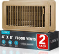 VOISEN Floor Register 4x8, 2 Pack Floor Vent Covers, Steel Adjustable Air Supply Grille Register Vent Cover Grill for Sidewall and Floor, Vent Covers for Home Floor,Brown