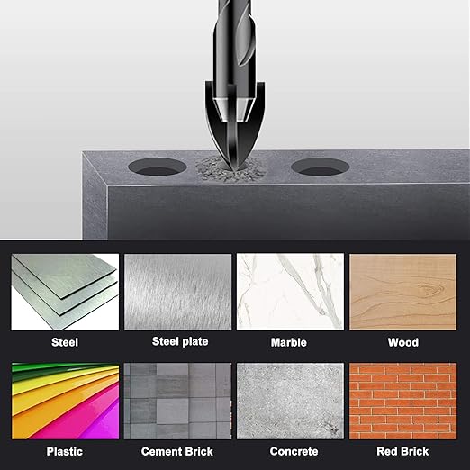 10 Pcs 5/16" Masonry Concrete Drill Bit Set for Tile Brick Glass Plastic Wood, Cross Tungsten Carbide Tip, Hex Shank, Work with Ceramic Porcelain Tile Wall Mirror Paver, 5/16 Inch Drill Bits, 8mm