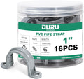 16pcs 1 Inch PVC Pipe Straps, 2-Hole Plastic Pipe Clamp, Conduit Clamp for Reinforcing Pipes, Conduits and Tubes