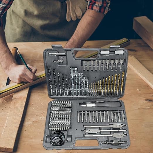 Metal Drill Bit Set for Steel,Tool Kit with Carry Case - Drilling Twist Drill Bits for Ceramic,for Repair Woodworking Metalworking Masonry Carpentry Home Improvement Construction Assembly