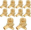 (10-Pack) Seelink PEX-A Expansion Fittings, PEX-A 1/2" x 1/2" Female NPT Drop Ear Elbow, Brass Expansion Pipe Fittings, ASTM F1960