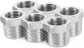 ChillWaves 304 Stainless Steel Pipe Fitting, Reducer Hex Bushing 3/8" NPT Male x 1/8" NPT Female Thread Adapter(6-PACK)