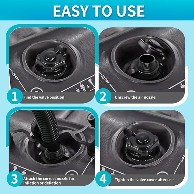 2PCS Replacement Plug Compatible with Intex River Run Tube, Inflatable Boat Air Valve, Durable Boston Valve Cap, One-Way Inflation Replacement Screw, for Inflatable Raft Boat Kayak