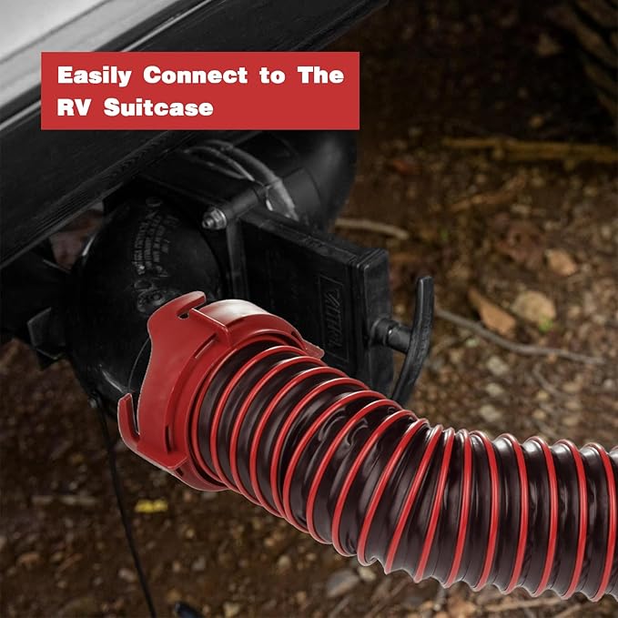 20FT RV Sewer Hose Kit: Heavy Duty Camper Waste Hose with Leak-Proof Swivel Fittings, 90° Clear Elbow, 4-in-1 Adapter, TPE Tech for Crush-Proof and UV-Resistant