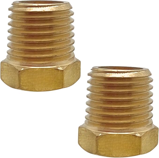 2 Pack Brass Pipe Plug 1/4" NPT Male Outer Hex Head Socket Plug Fitting for Plumbing by CX WONDERLAND